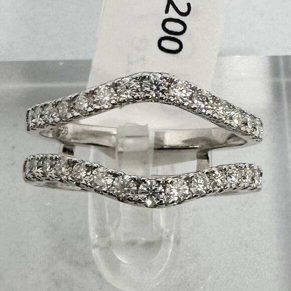 Moissanite Diamond Enhancer Ring Guard Wedding Band Anniversary 925- 18k Size 7 - Picture 7 of 12